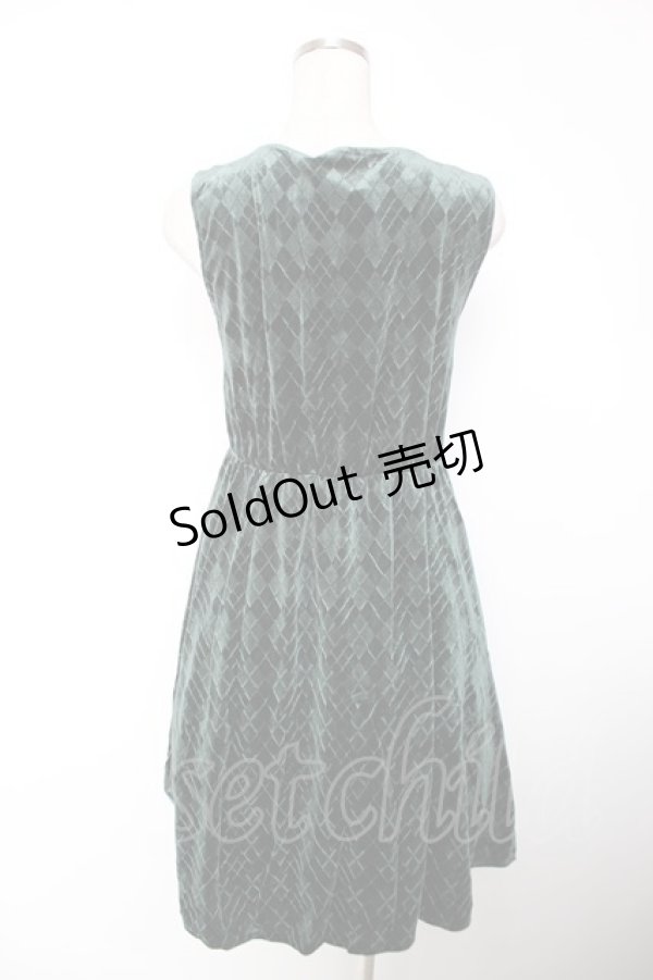 画像2: axes femme / エンボスベロアチュニック M Dグリーン Y-25-12-19-066-AX-OP-SZ-ZT442 (2)