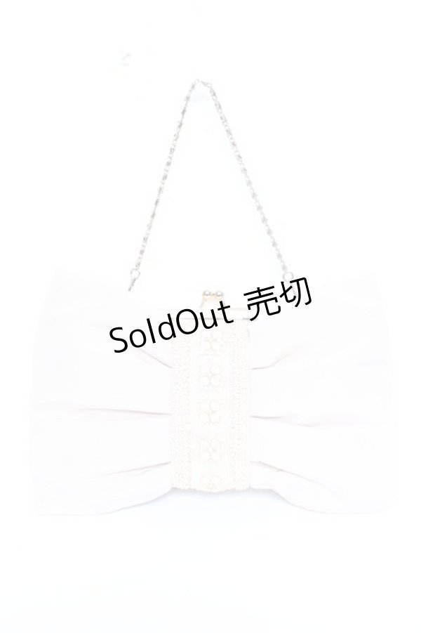 画像2: axes femme / リボンパーティーバッグ  生成り Y-25-12-19-011-AX-BG-SZ-ZY (2)