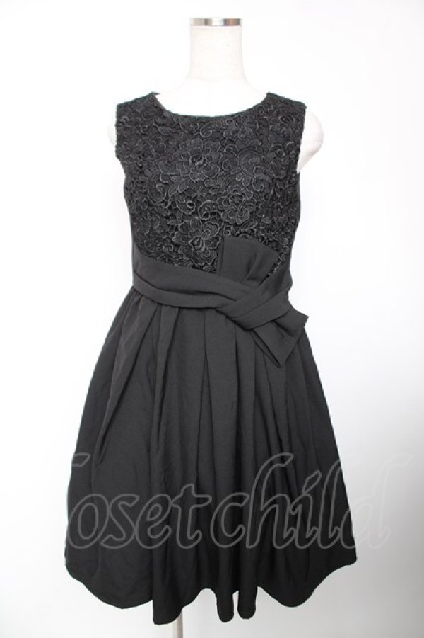 画像1: axes femme / レースドッキングワンピース M 黒 Y-25-12-19-071-AX-OP-SZ-ZY (1)