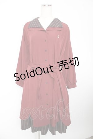 画像: axes femme / プレッピー風ワンピース F 赤 Y-25-12-19-073-AX-OP-SZ-ZS