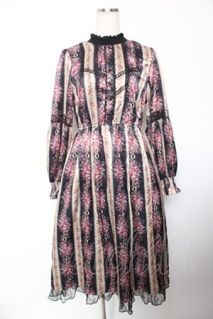 画像: axes femme / ローズレユール柄ワンピース M 黒 Y-25-12-19-074-AX-OP-SZ-ZY