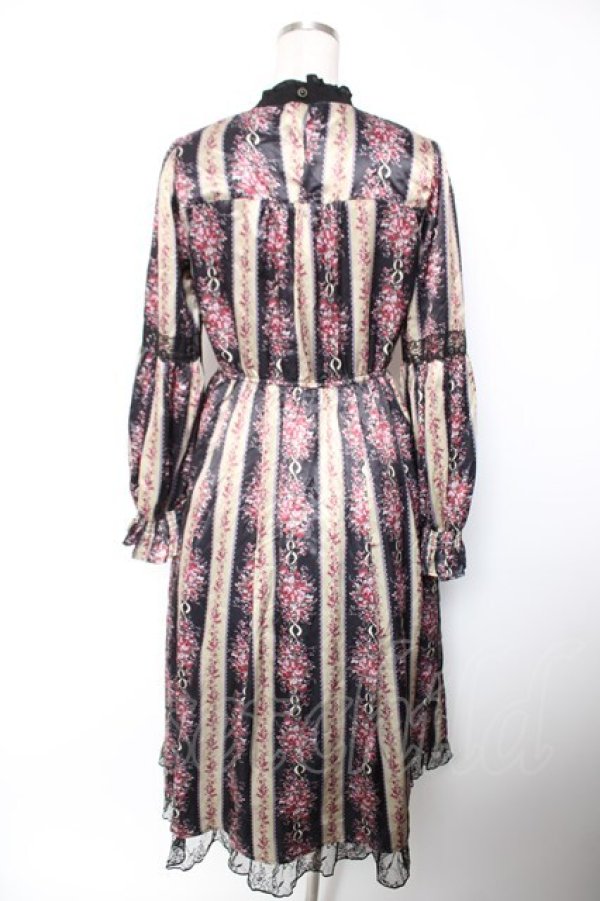 画像2: axes femme / ローズレユール柄ワンピース M 黒 Y-25-12-19-074-AX-OP-SZ-ZY (2)