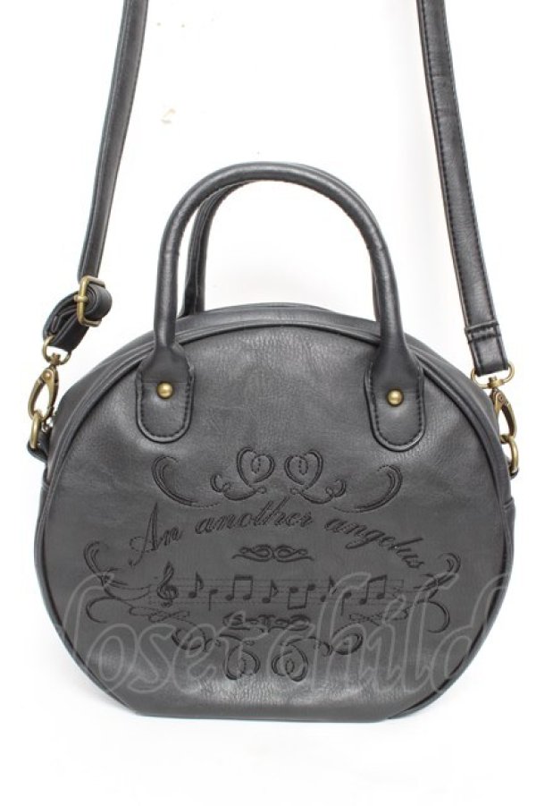 画像1: an another angelus / 楽譜刺繍ショルダーバッグ  黒 Y-25-12-19-013-CA-BG-SZ-ZY (1)