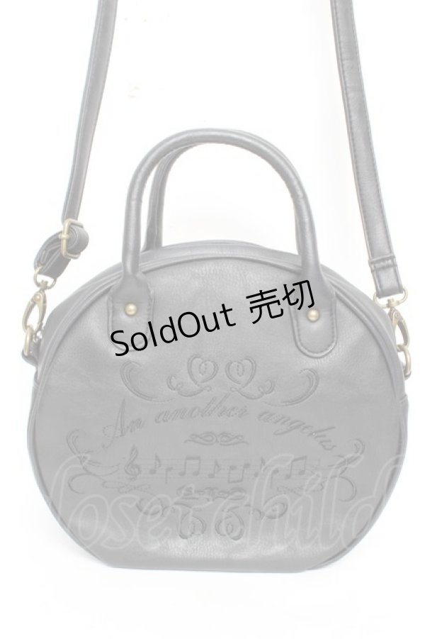 画像1: an another angelus / 楽譜刺繍ショルダーバッグ  黒 Y-25-12-19-013-CA-BG-SZ-ZY (1)