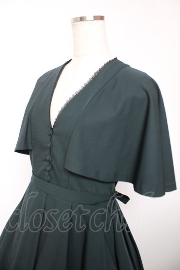 画像3: Sheglit / "Priere"ケープショートワンピース M グリーン Y-25-12-19-085-EL-OP-SZ-ZY (3)