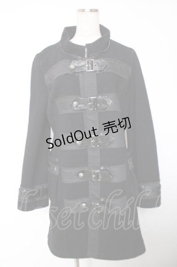 画像1: ALGONQUINS / ベルトデザインダッフルコート ユニセックス 黒 Y-25-12-19-086-AL-CO-SZ-ZY (1)