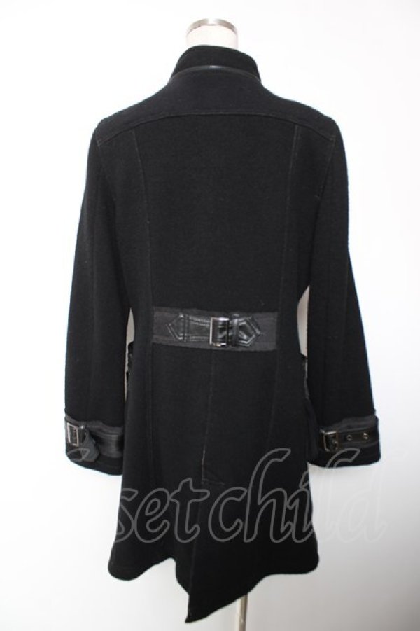 画像2: ALGONQUINS / ベルトデザインダッフルコート ユニセックス 黒 Y-25-12-19-086-AL-CO-SZ-ZY (2)