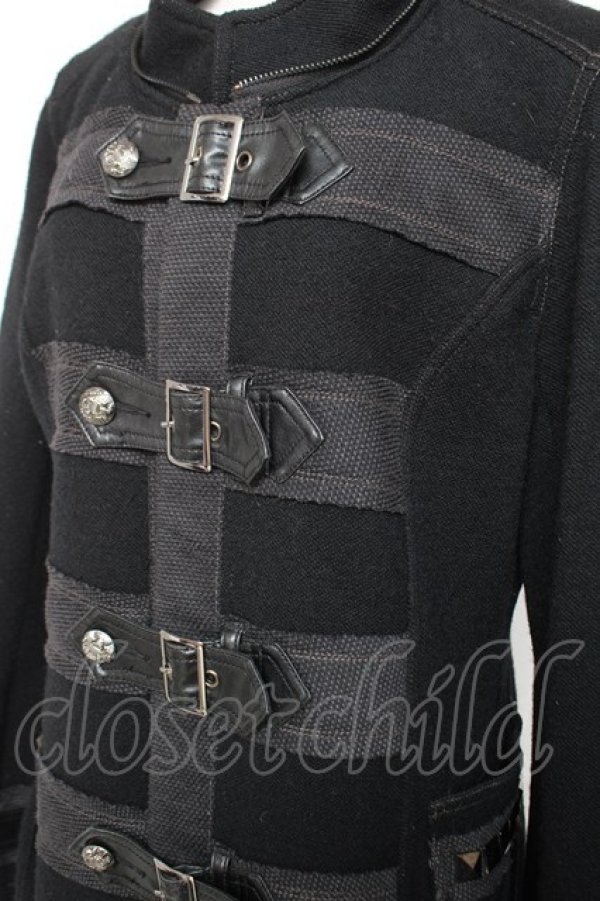 画像3: ALGONQUINS / ベルトデザインダッフルコート ユニセックス 黒 Y-25-12-19-086-AL-CO-SZ-ZY (3)