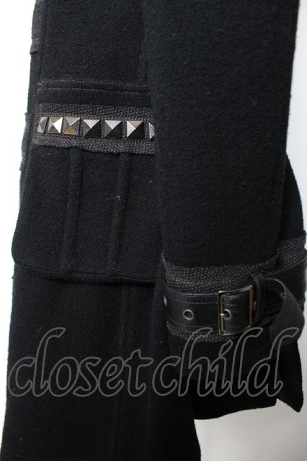 画像4: ALGONQUINS / ベルトデザインダッフルコート ユニセックス 黒 Y-25-12-19-086-AL-CO-SZ-ZY (4)