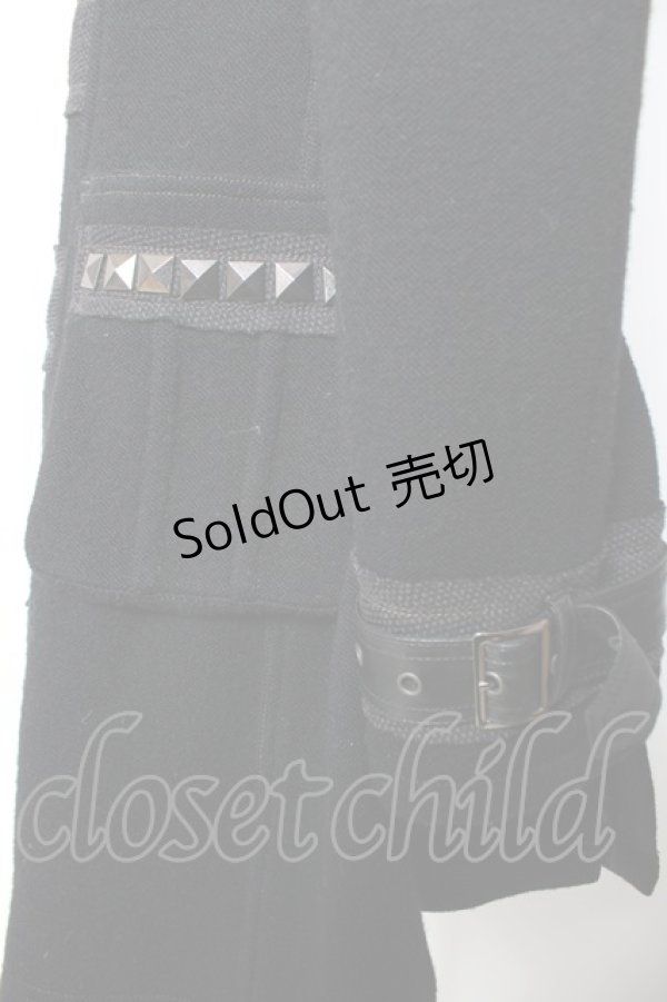 画像4: ALGONQUINS / ベルトデザインダッフルコート ユニセックス 黒 Y-25-12-19-086-AL-CO-SZ-ZY (4)