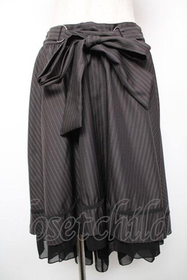 画像1: axes femme / ベルト付フィッシュテールスカート M 黒 Y-25-12-19-093-AX-SK-SZ-ZY (1)