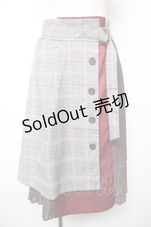 画像: axes femme / チェック×プリーツスカート M 茶 Y-25-12-19-094-AX-SK-SZ-ZY