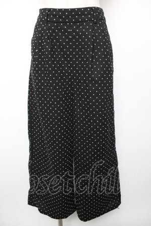 画像: axes femme / リボン付きドット柄ワイドパンツ M 黒 Y-25-12-19-098-AX-PA-SZ-ZY