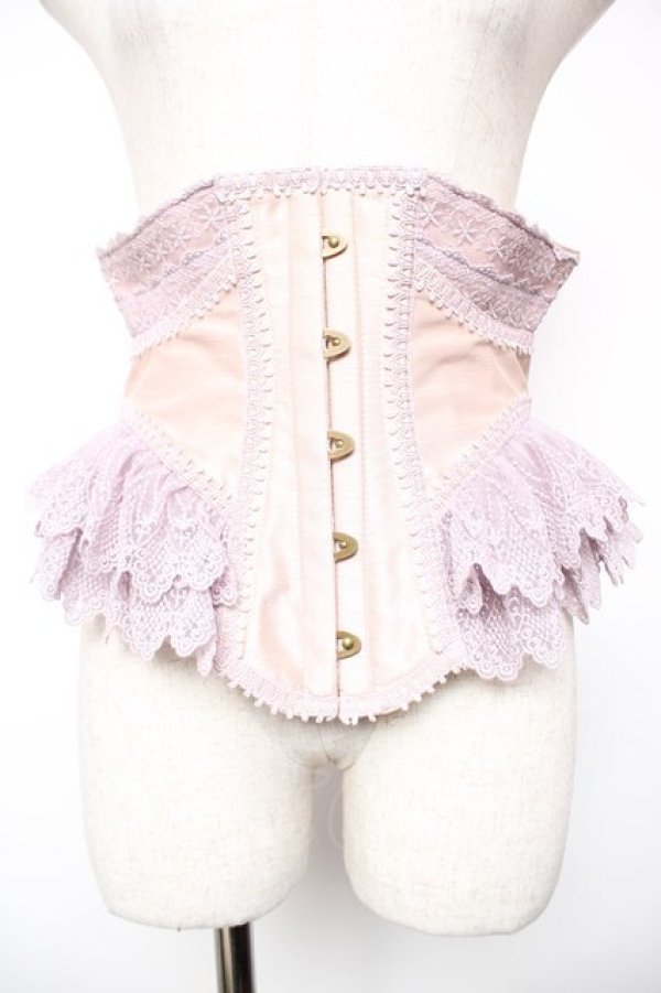 画像1: abilletage / Noir クロワコルセット 4 ピンク×ラベンダー Y-25-12-19-100-GO-TO-SZ-ZY (1)