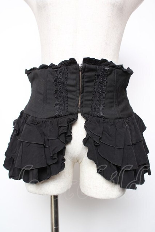 画像1: Sheglit / "Ripple"フリルコルセット M 黒 Y-25-12-19-102-EL-TO-SZ-ZY (1)