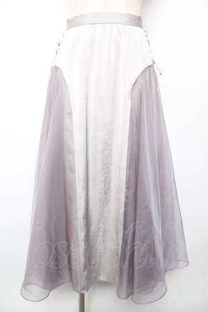 画像: abilletage / Dorothyサイドフレアスカート  グレー×ラベンダー Y-25-12-19-104-GO-SK-SZ-ZY