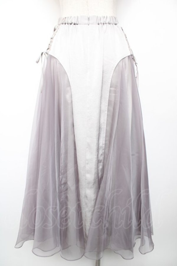 画像2: abilletage / Dorothyサイドフレアスカート  グレー×ラベンダー Y-25-12-19-104-GO-SK-SZ-ZY (2)