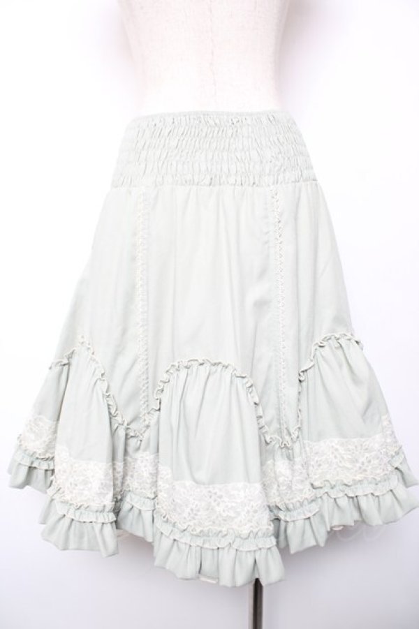 画像4: Ozz oneste / ボリュームリバーシブルスカート  ミント×生成り Y-25-12-19-107-OO-SK-SZ-ZY (4)