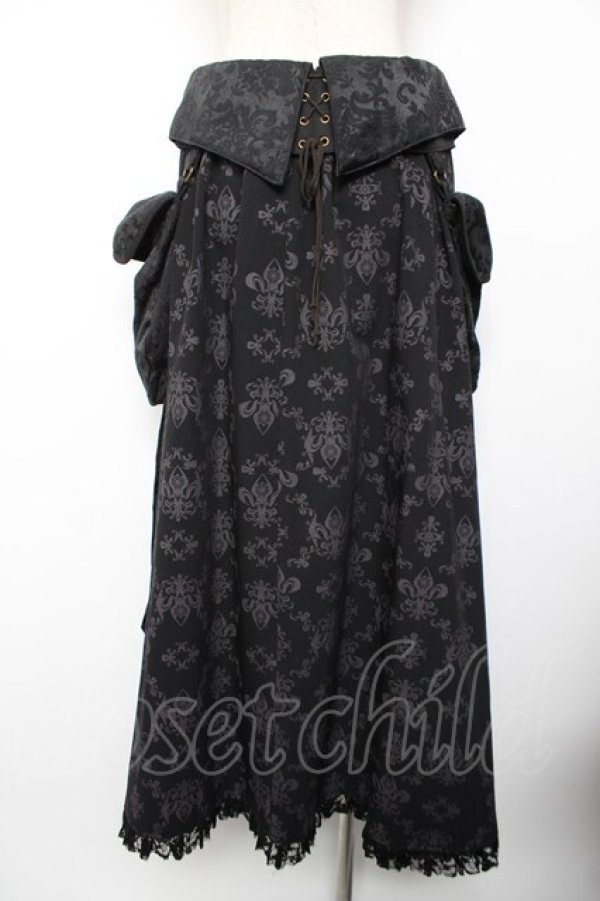 画像2: STEAM / カーマーベルト付きオーナメント柄ロングスカート  黒 Y-25-12-19-110-HN-SK-SZ-ZY (2)