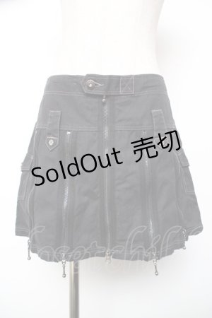 画像: ALGONQUINS / ZIPデザインスカート F 黒 Y-25-12-19-111-AL-SK-SZ-ZY