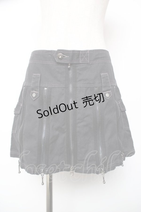 画像1: ALGONQUINS / ZIPデザインスカート F 黒 Y-25-12-19-111-AL-SK-SZ-ZY (1)