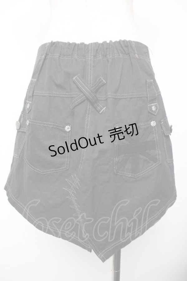 画像2: ALGONQUINS / ZIPデザインスカート F 黒 Y-25-12-19-111-AL-SK-SZ-ZY (2)