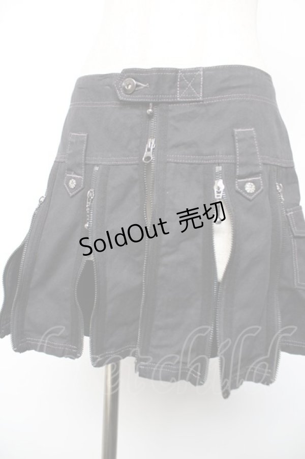画像3: ALGONQUINS / ZIPデザインスカート F 黒 Y-25-12-19-111-AL-SK-SZ-ZY (3)