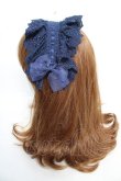 画像2: ATELIER PIERROT / Gothic LatticeS HeadDress(Clip Version)  ネイビー Y-25-12-19-018-EL-AC-SZ-ZY (2)