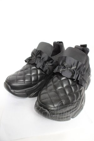 画像: m petit by misako / AMクロミリボンスニーカー M 中黒 Y-25-12-19-021-LO-SH-SZ-ZY