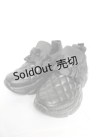 画像: m petit by misako / AMクロミリボンスニーカー M 中黒 Y-25-12-19-021-LO-SH-SZ-ZY