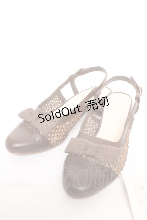 画像1: axes femme / メッシュストラップミュール M 茶 Y-25-12-19-022-AX-SH-SZ-ZTK034 (1)
