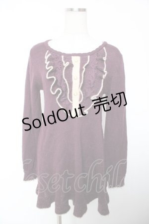 画像: axes femme / バイカラーフリル使いプルオーバー M 紫 Y-25-12-19-025-AX-TO-SZ-ZS