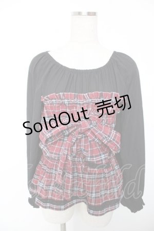 画像: axes femme POETIQUE / チェック柄ビスチェトップス M 赤 Y-25-12-19-026-AX-TO-SZ-ZS