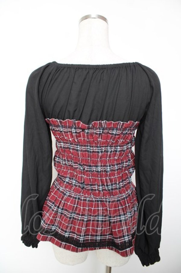 画像2: axes femme POETIQUE / チェック柄ビスチェトップス M 赤 Y-25-12-19-026-AX-TO-SZ-ZY (2)