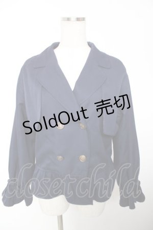 画像: axes femme / ペプラム風ショートトレンチ M 紺 Y-25-12-19-029-AX-JA-SZ-ZS