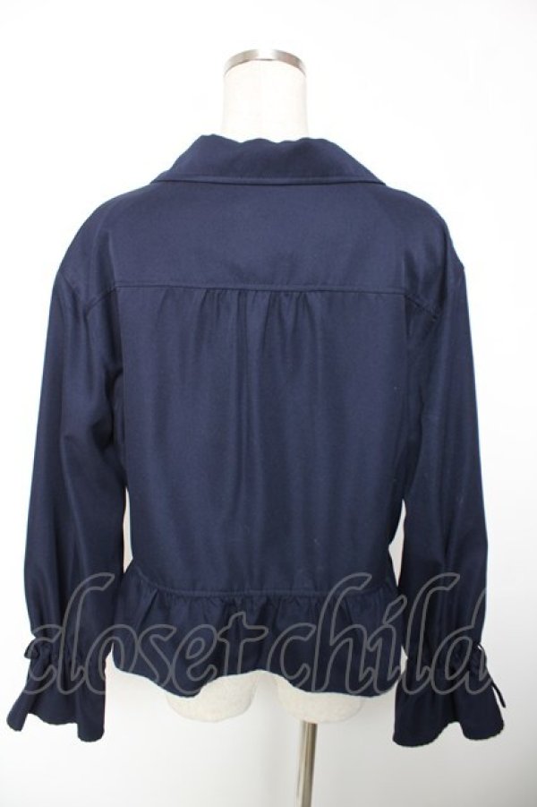 画像2: axes femme / ペプラム風ショートトレンチ M 紺 Y-25-12-19-029-AX-JA-SZ-ZY (2)