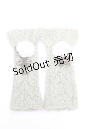 画像: PINK HOUSE / カメリアモチーフアームカバー  グリーン Y-25-12-19-006-LO-ZA-SZ-ZY