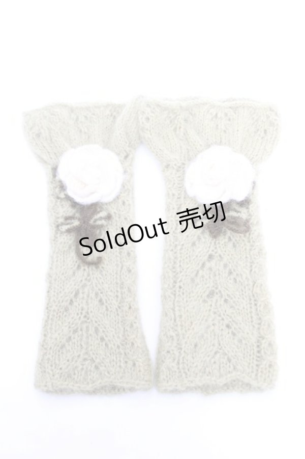 画像1: PINK HOUSE / カメリアモチーフアームカバー  グリーン Y-25-12-19-006-LO-ZA-SZ-ZY (1)