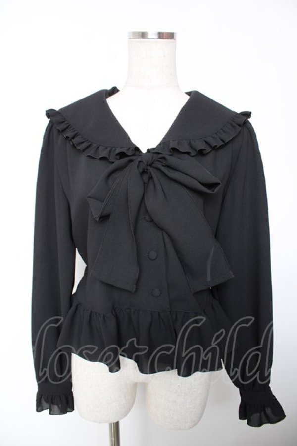 画像1: Physical Drop / セーラーオーバーブラウス  黒 Y-25-12-19-034-LO-BL-SZ-ZY (1)