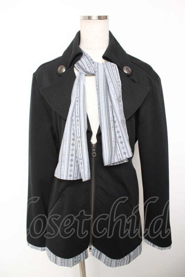 画像1: PUTUMAYO / テイルズオブエクシリア2アルヴィンコラボストール付ZIPジャケット  黒 Y-25-12-19-036-PT-JA-SZ-ZY (1)