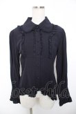 画像1: ATELIER PIERROT / ピンタック丸襟ブラウス  紺 Y-25-12-19-037-EL-BL-SZ-ZY (1)