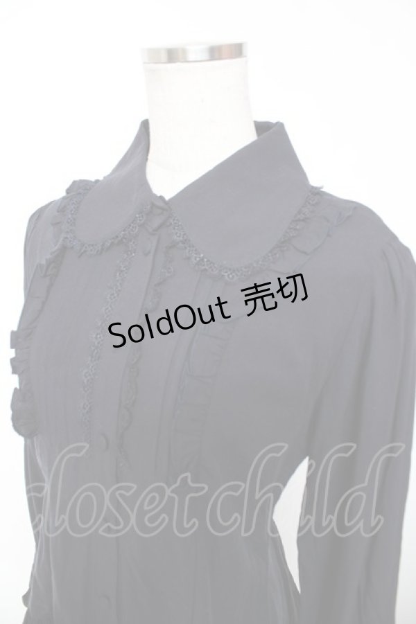 画像3: ATELIER PIERROT / ピンタック丸襟ブラウス  紺 Y-25-12-19-037-EL-BL-SZ-ZY (3)