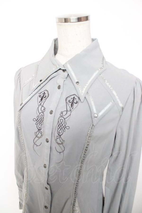 画像3: Rozen Kavalier / 刺繍入りレース切替ブラウス  グレー Y-25-12-19-039-OO-BL-SZ-ZY (3)