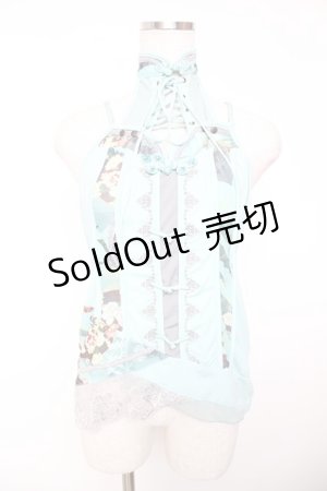 画像: Ozz oneste / チャイナ釦ホルターネックキャミ  ミント Y-25-12-19-040-OO-TO-SZ-ZY