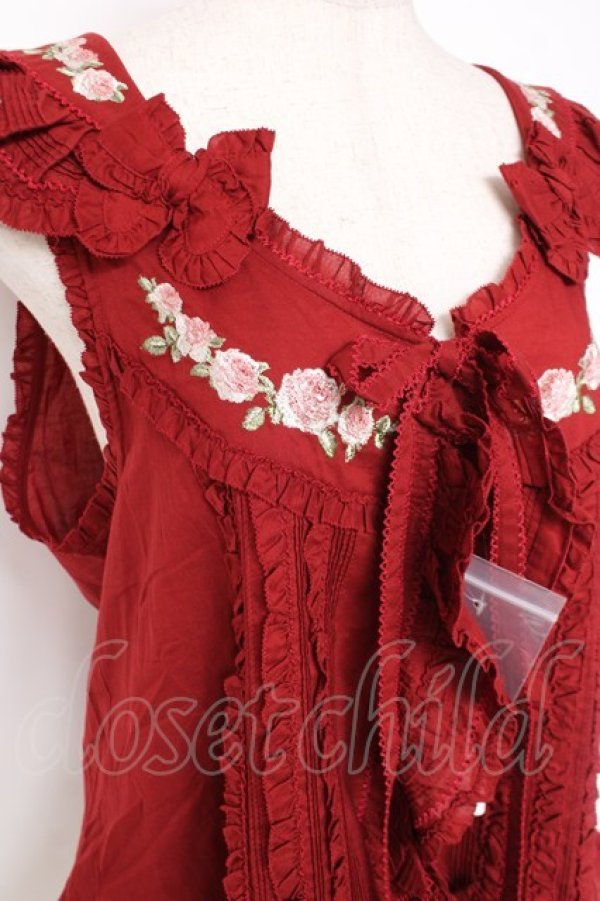 画像4: PINK HOUSE / エターナルローズ刺繍ベスト F 赤 Y-25-12-20-015-LO-TO-SZ-ZY (4)