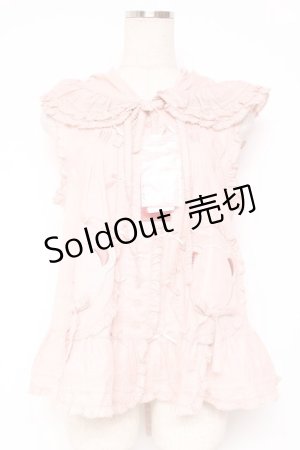 画像: PINK HOUSE / クマワッペンフード付きノースリーブベスト/ブラウス F ピンク Y-25-12-20-017-LO-BL-SZ-ZY