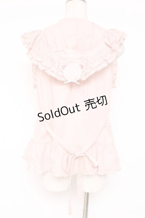 画像3: PINK HOUSE / クマワッペンフード付きノースリーブベスト/ブラウス F ピンク Y-25-12-20-017-LO-BL-SZ-ZY (3)