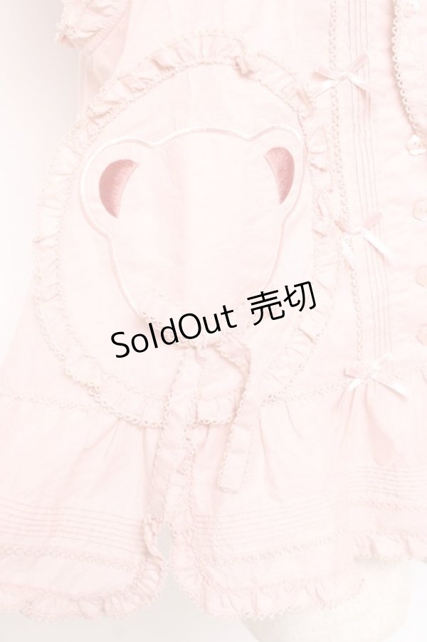 画像6: PINK HOUSE / クマワッペンフード付きノースリーブベスト/ブラウス F ピンク Y-25-12-20-017-LO-BL-SZ-ZY (6)