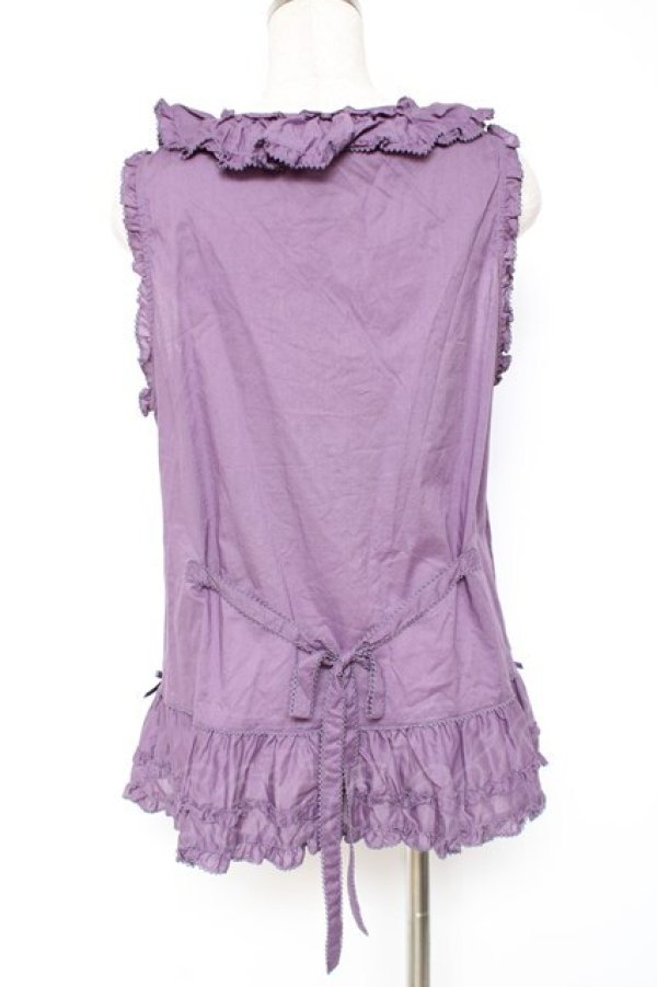画像3: PINK HOUSE / リボン使いローンフリルベスト F ラベンダー Y-25-12-20-019-LO-TO-SZ-ZY (3)