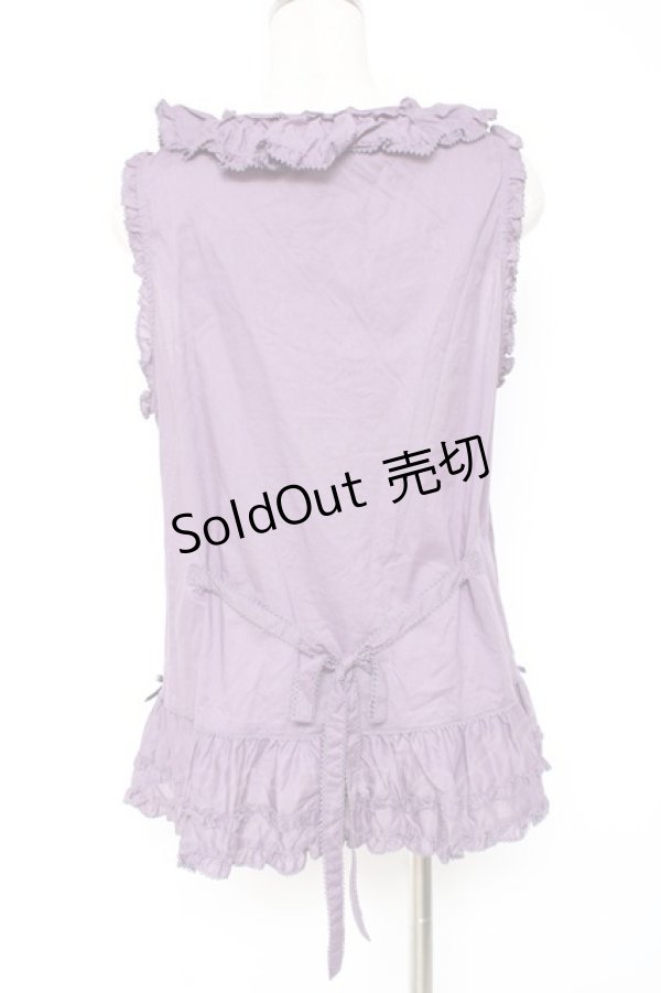 画像3: PINK HOUSE / リボン使いローンフリルベスト F ラベンダー Y-25-12-20-019-LO-TO-SZ-ZS (3)